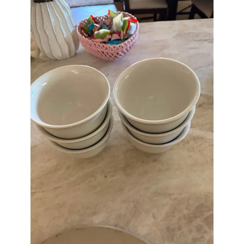 Pottery Barn Dujour white coupe bowls x6